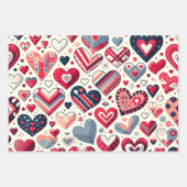 Heerlijk Array of Hearts Valentijnsdag Inpakpapier Vel (Voorkant 3)