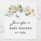 Heerlijk Baby shower Stilleven Florals Wijn Etiket (Enkel label)