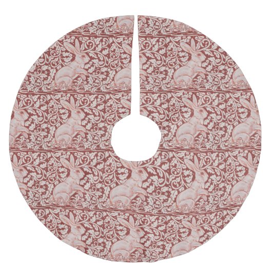 Heerlijk bakstenen rood wit konijn bloemenboom rok kerstboom rok (Voorkant)