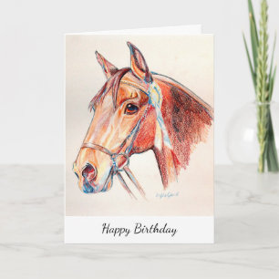 Heerlijk Bay paard met rozet Kaart