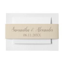 Heerlijk beige en bruin uitnodigingen wikkel