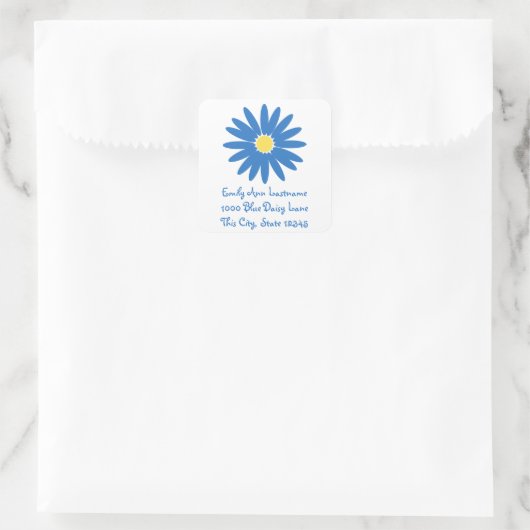 Heerlijk Blauw Daisy Vierkante Sticker (Tas)