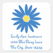 Heerlijk Blauw Daisy Vierkante Sticker (Voorkant)