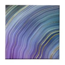 Heerlijk Blauw en goud Geode Stijl Keramisch