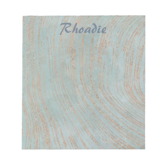 Heerlijk blauw marmer en koper notitieblok (Voorkant)