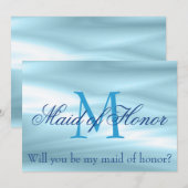 Heerlijk blauw Wil je mijn bruidsmeisje zijn Voors Kaart (Voorkant / Achterkant)