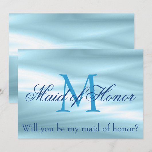 Heerlijk blauw Wil je mijn bruidsmeisje zijn Voors Kaart (Voorkant / Achterkant)