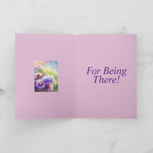 Heerlijk Bloemen Dank u kaart (Binnen)