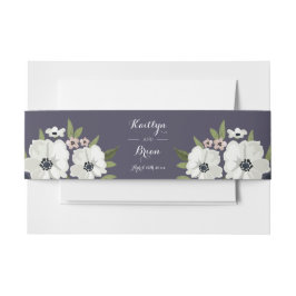 Heerlijk Bloemen Invitation Belly Band - paarse Uitnodigingen Wikkel