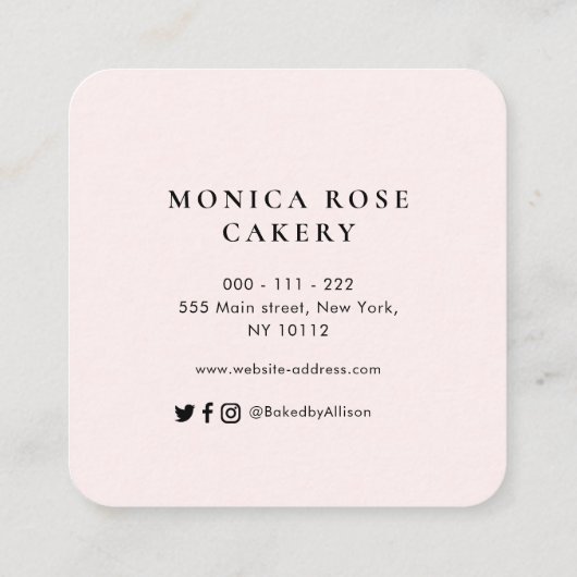 heerlijk bloemgoud en zwarte maatwerk vierkante visitekaartje (Achterkant)