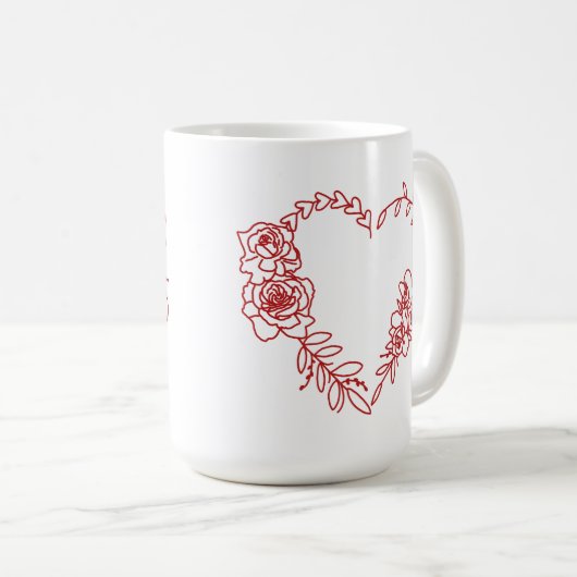 Heerlijk bloemig hart koffiemok (Voorkant rechts)