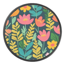 Heerlijk bloemig kleurrijk veld hockey puck