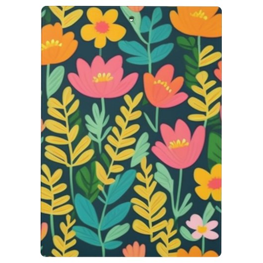 Heerlijk bloemig kleurrijk veld klembord (Achterkant)