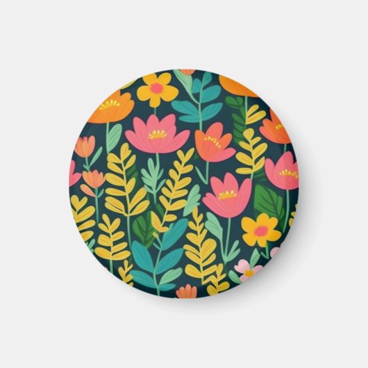 Heerlijk bloemig kleurrijk veld magneet (Voorkant)