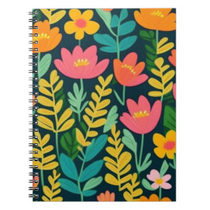 Heerlijk bloemig kleurrijk veld notitieboek