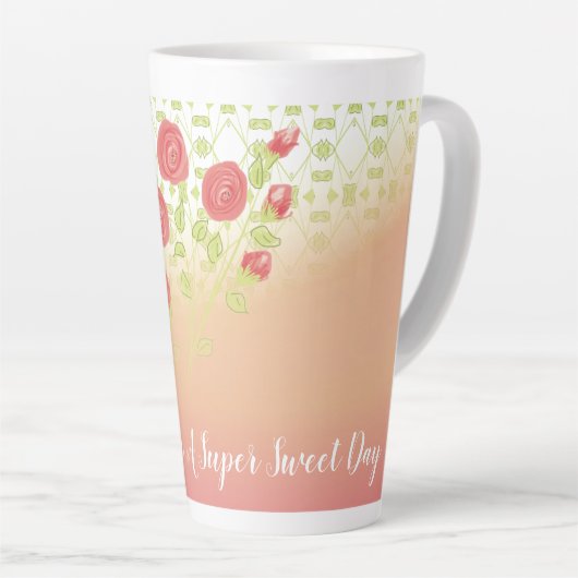 Heerlijk Bloemig Latte Mok (Rechterhoek)