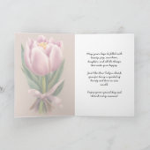 Heerlijk boeket roze winter tulp bloemen verjaarda kaart (Binnen)