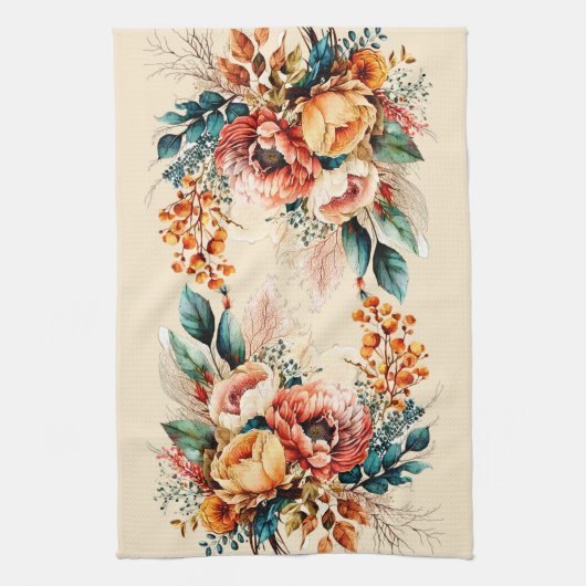 Heerlijk boho herfst boeket theedoek (Verticaal)