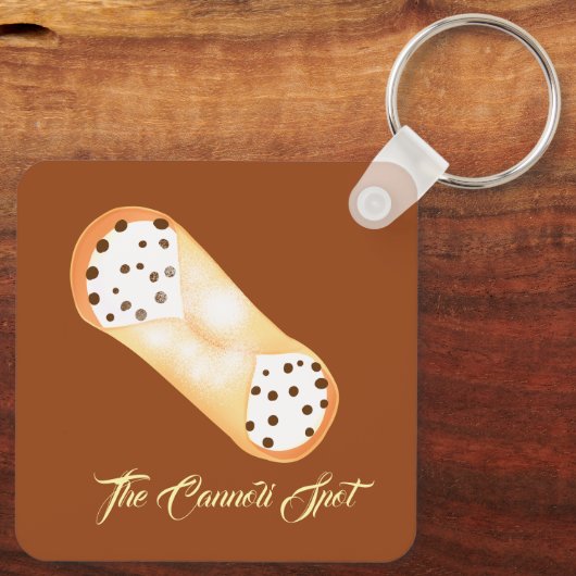 Heerlijk Cannoli dessert Sleutelhanger (Achterkant)