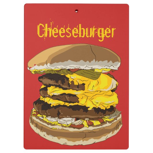 Heerlijk Cheeseburger Klembord (Achterkant)
