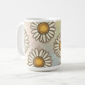 Heerlijk Daisy patroon op pastelachtergrond Koffiemok (Voorkant links)