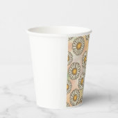 Heerlijk Daisy patroon op pastelachtergrond Papieren Bekers (Rechts)