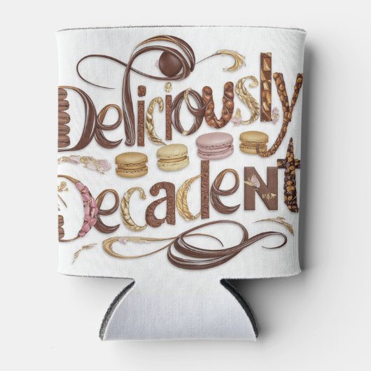 Heerlijk decadente taarten & chocolade design blikjeskoeler (Voorkant)