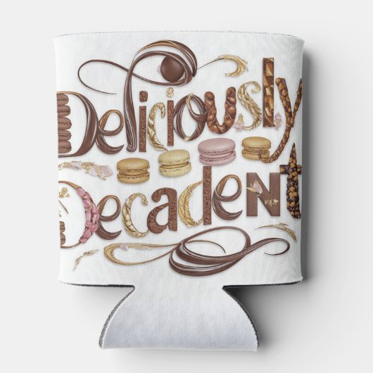 Heerlijk decadente taarten & chocolade design blikjeskoeler (Achterkant)