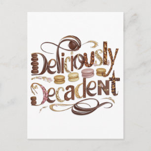 Heerlijk decadente taarten & chocolade design briefkaart