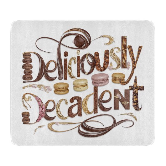 Heerlijk decadente taarten & chocolade design snijplank (Voorkant)
