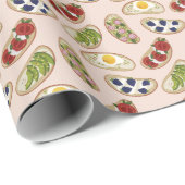 Heerlijk design met bruschetta en avocado cadeaupapier (Rol Hoek)