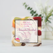 Heerlijk dessert verjaardagsfeestje kaart (Staand voorkant)