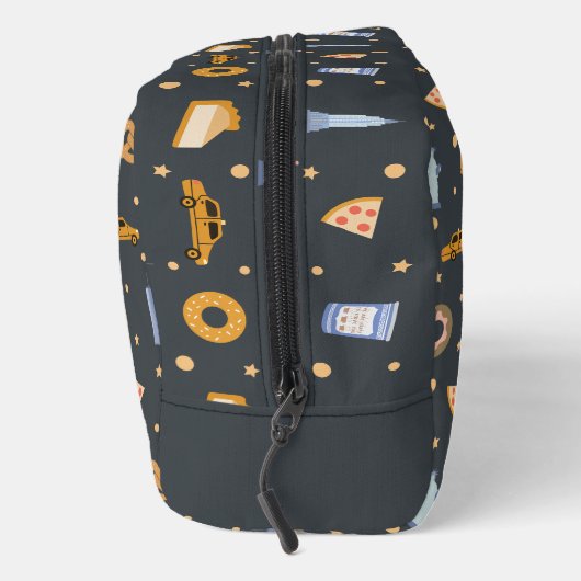 Heerlijk donkergrijs New York City Patroon Monogra Toilettasje (Rechts)