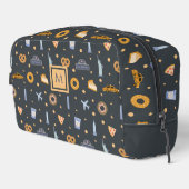 Heerlijk donkergrijs New York City Patroon Monogra Toilettasje (Rechterhoek)