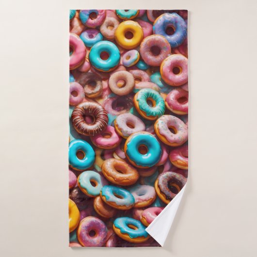 Heerlijk donut patroon badhanddoek (Badhanddoek)