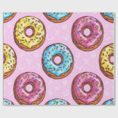 Heerlijk donutpatroon cadeaupapier (Vlak)