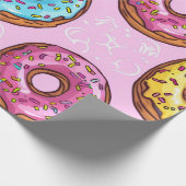 Heerlijk donutpatroon cadeaupapier (Hoek)