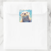 Heerlijk een waterig avontuur vierkante sticker (Tas)