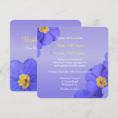 heerlijk, elegant blauw en gele bloemen bruiloft kaart (Voorkant / Achterkant)