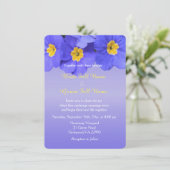 heerlijk, elegant, coole blauwe bloemen bruiloft kaart (Staand voorkant)