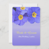 heerlijk, elegant, coole blauwe bloemen bruiloft kaart (Achterkant)