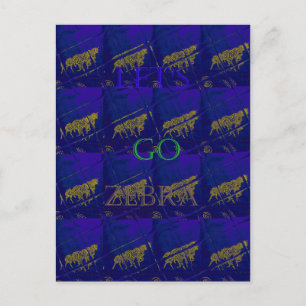 Heerlijk Elegant Zebra Graphic Design op Royal Hue Briefkaart