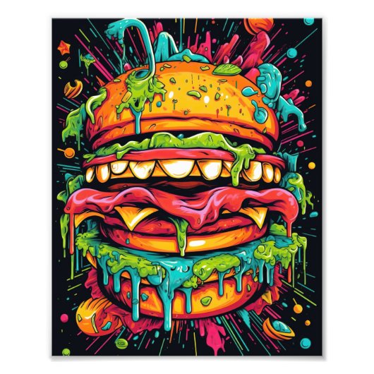 Heerlijk eng monster burger foto afdruk (Voorkant)