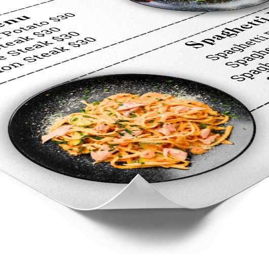 Heerlijk eten menu | Restaurant Menu Design Poster (Hoek)