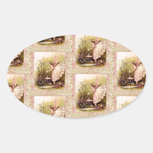 Heerlijk - Fairy Angel Ovale Sticker (Voorkant)