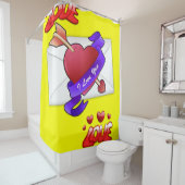 heerlijk geel Valentijnsdag douwergordijn Douchegordijn (In situ)