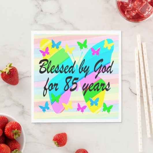 HEERLIJK GEZEGEND DOOR GOD 85E VERJAARDAG SERVETTE SERVET (Insitu)