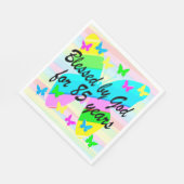 HEERLIJK GEZEGEND DOOR GOD 85E VERJAARDAG SERVETTE SERVET (Hoek)