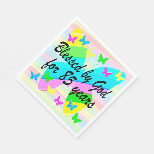 HEERLIJK GEZEGEND DOOR GOD 85E VERJAARDAG SERVETTE SERVET (Hoek)