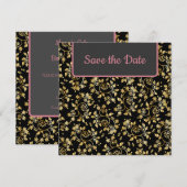 Heerlijk Goud Bloemen Save The Date (Voorkant / Achterkant)